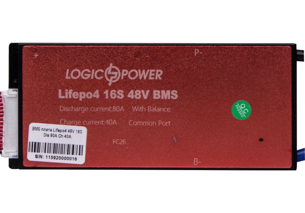 BMS плата LiFePO4 48V 16S Dis 80A Ch 40A