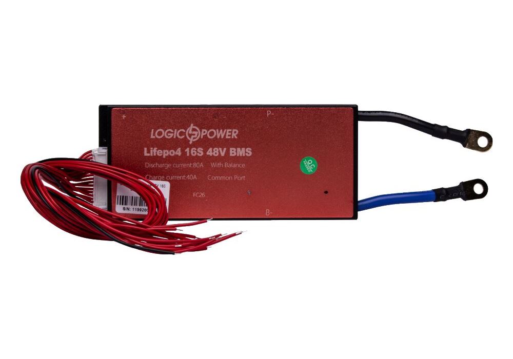 BMS плата LiFePO4 48V 16S Dis 80A Ch 40A