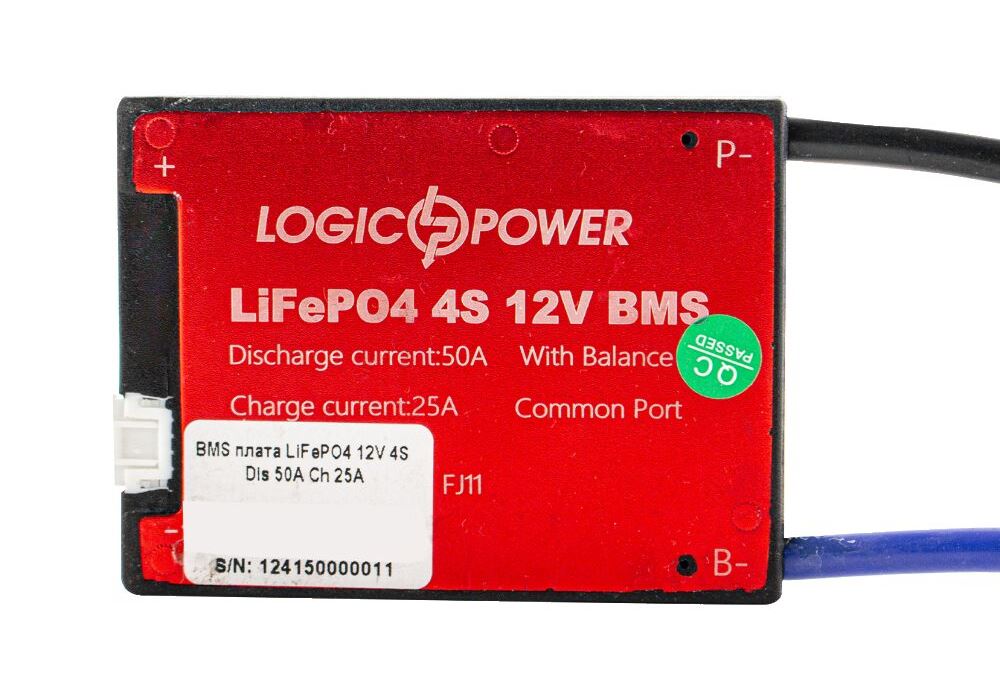 BMS плата LiFePO4 12V 4S Dis 50A Ch 25A