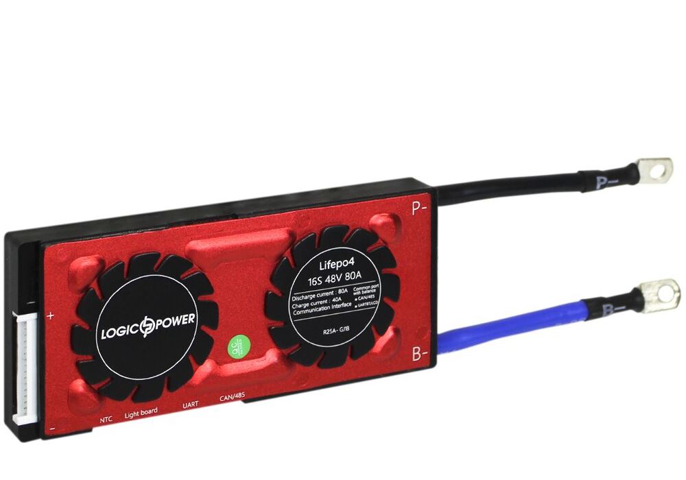 Smart BMS плата LP LiFePO4 48V 16S Dis 80A Ch 40A UART+RS485+CAN