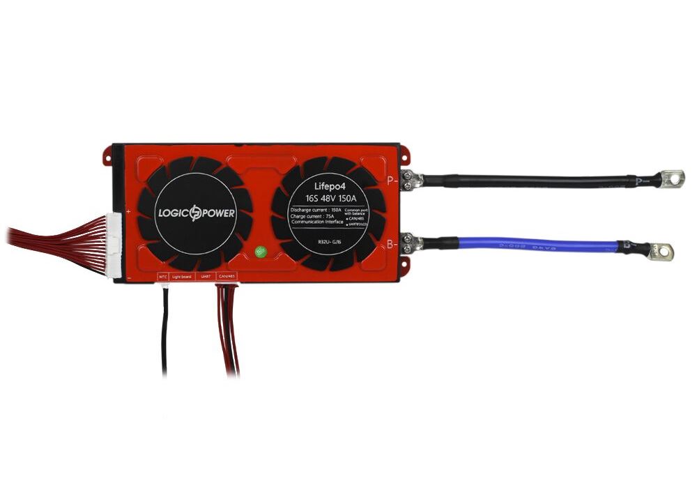 Smart BMS плата LP LiFePO4 48V 16S Dis 150A Ch 75A UART+RS485+CAN