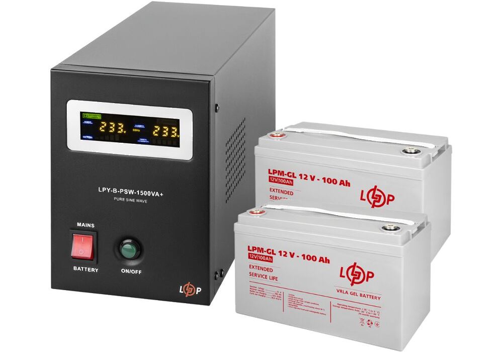 Комплект резервного живлення LP (LogicPower) ДБЖ + гелева батарея (UPS B1500 + АКБ GL 2400Wh)
