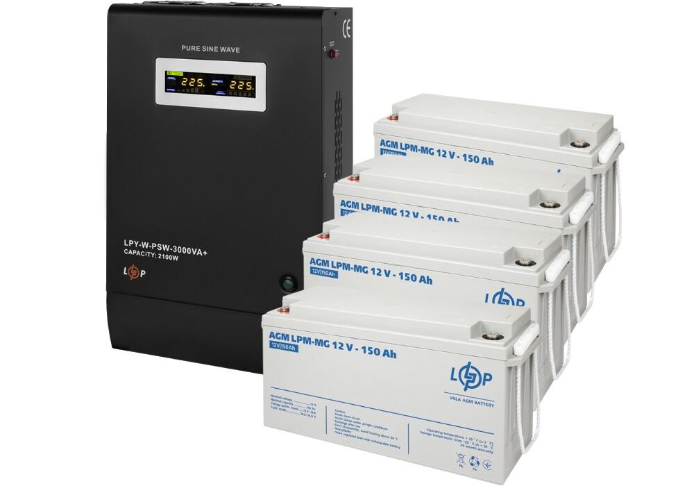 Комплект резервного живлення LP (LogicPower) ДБЖ + мультигелева батарея (UPS W3000 + АКБ MG 7200Wh)