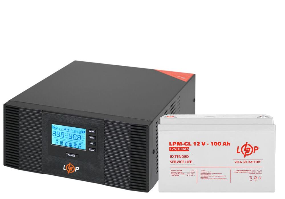 Комплект резервного живлення LP (LogicPower) ДБЖ + гелева батарея (UPS B1500 + АКБ GL 1200W)