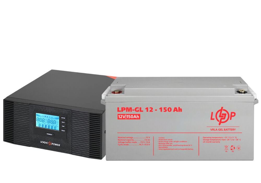 Комплект резервного живлення LP (LogicPower) ДБЖ + гелева батарея (UPS B1500 + АКБ GL 1800W)