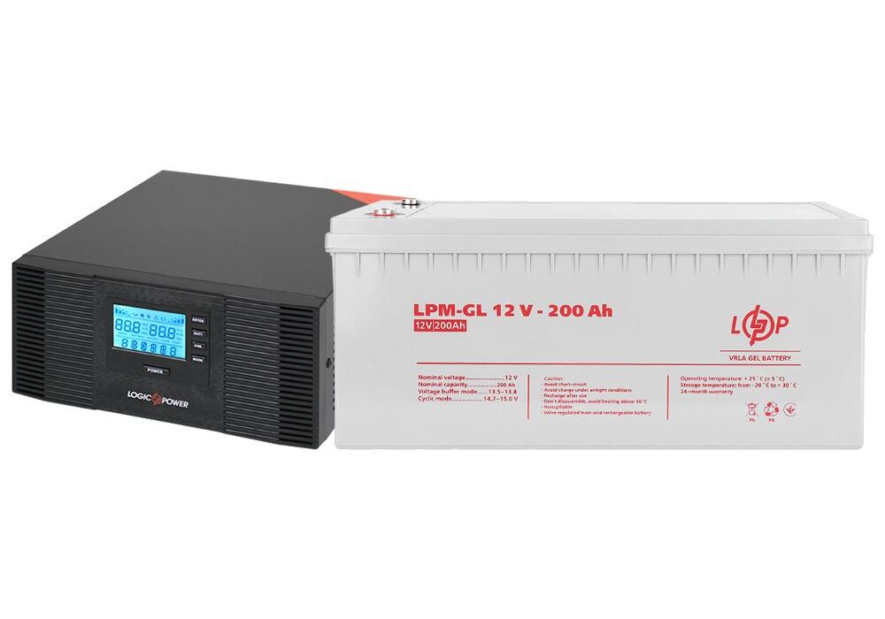 Комплект резервного живлення LP (LogicPower) ДБЖ + гелева батарея (UPS B1500 + АКБ GL 2400W)