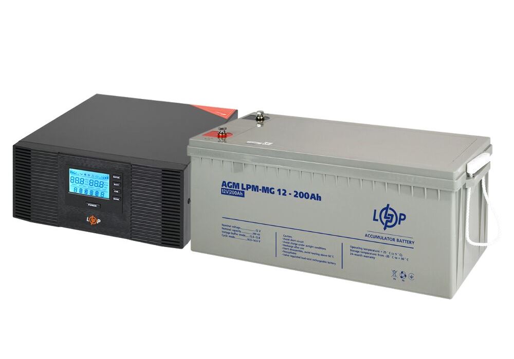 Комплект резервного живлення LP (LogicPower) ДБЖ + мультигелева батарея (UPS B1500 + АКБ MG 2400W)