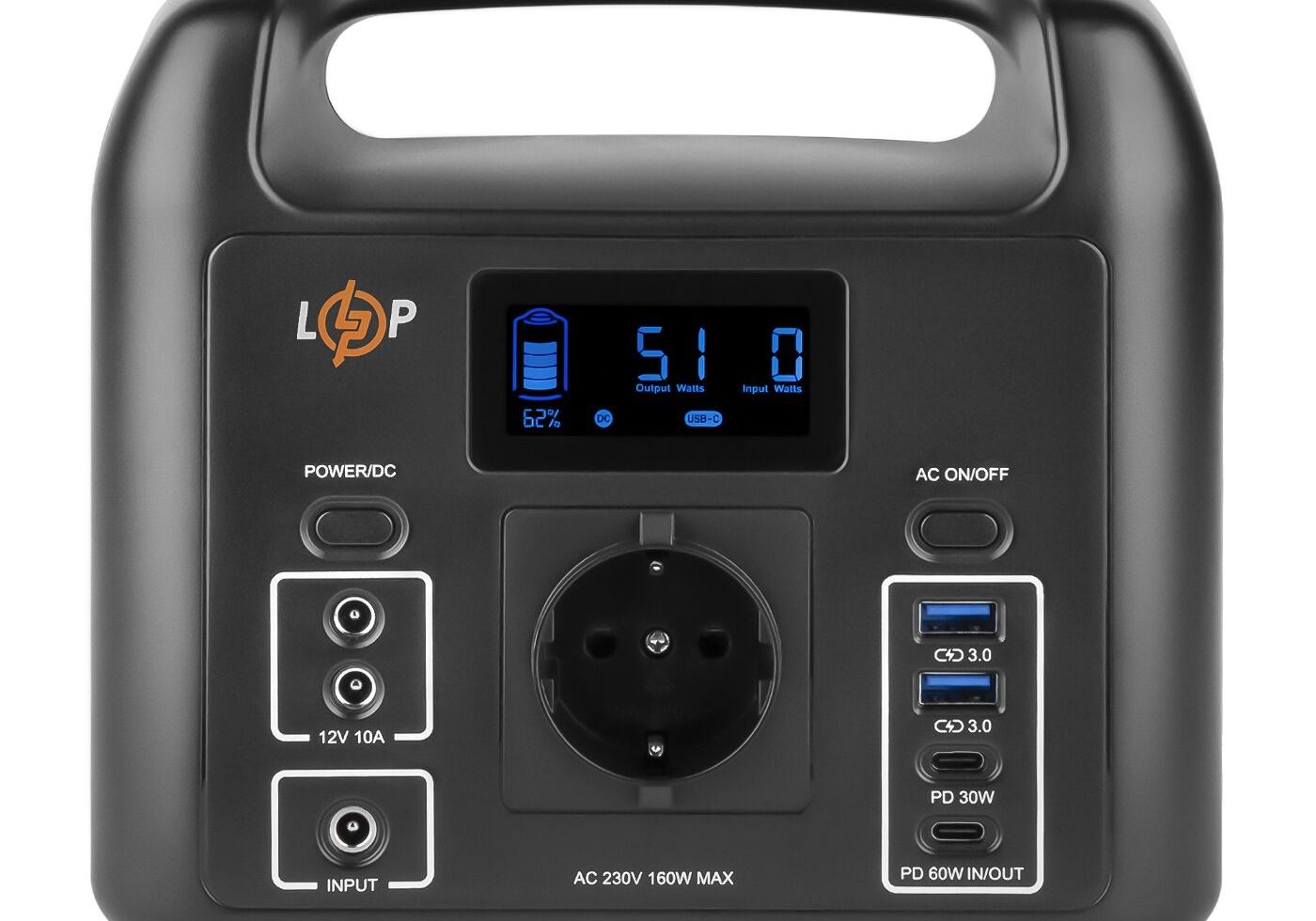 Багатофункціональна портативна зарядна станція LP CHARGER 160 (160W, 204Wh)