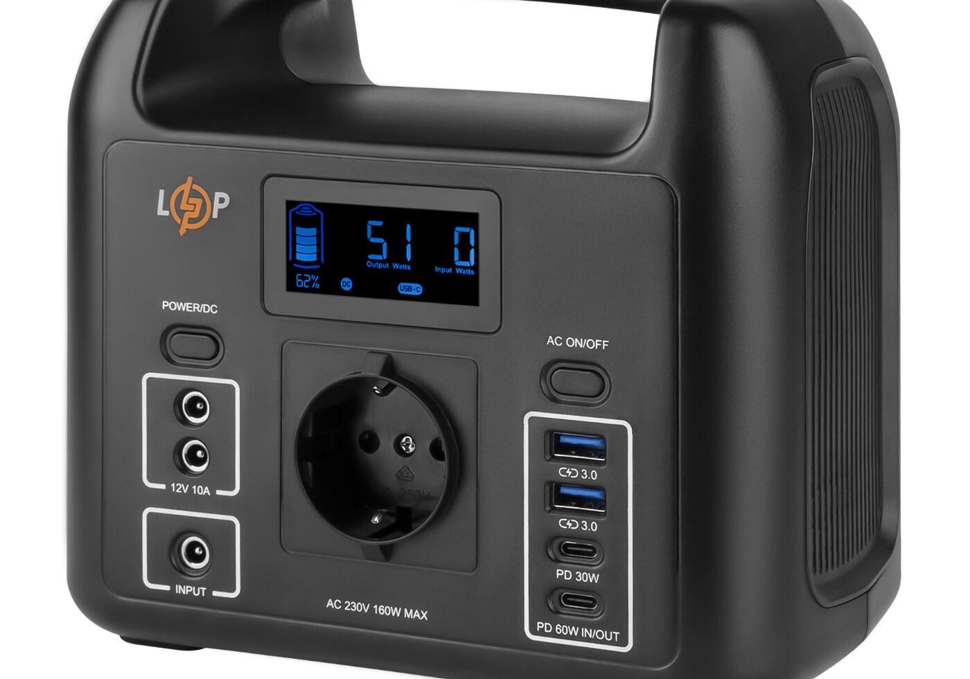 Багатофункціональна портативна зарядна станція LP CHARGER 160 (160W, 204Wh)