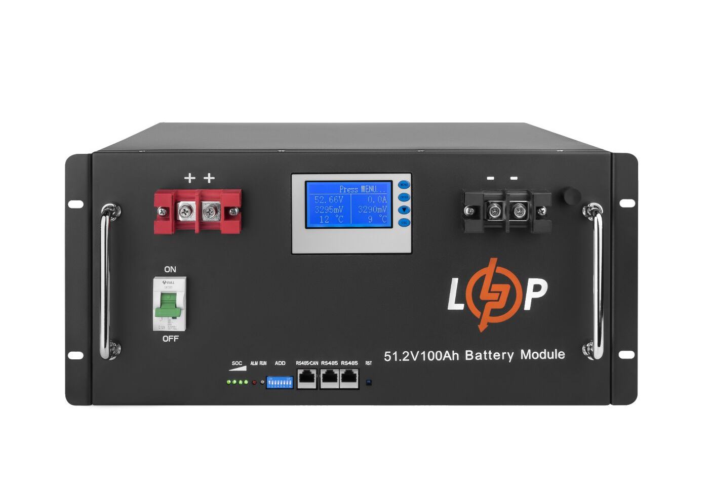 Акумулятор LP LiFePO4 48V (51,2V) - 100 Ah (5120Wh) (Smart BMS 100A) з LCD RM