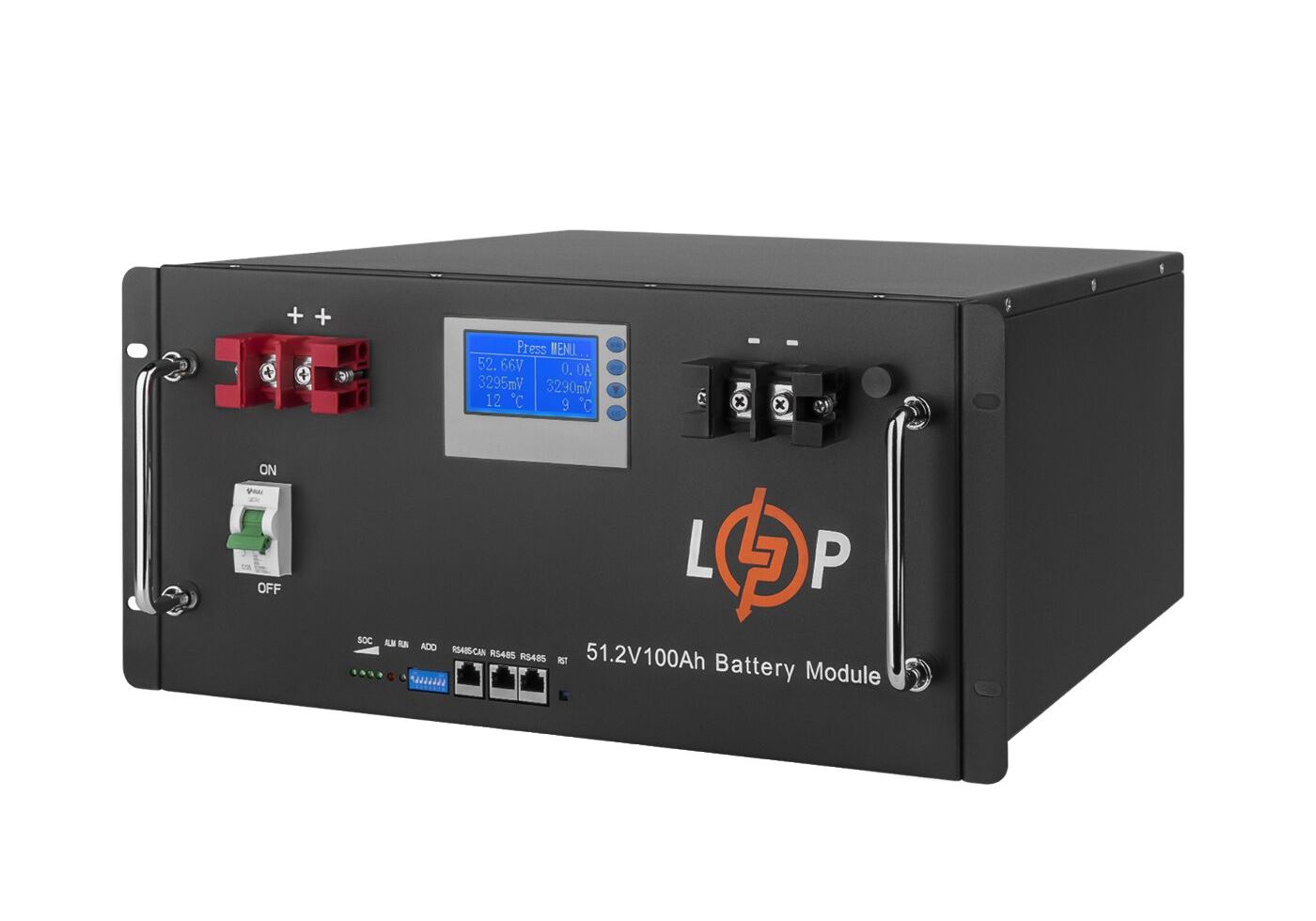 Акумулятор LP LiFePO4 48V (51,2V) - 100 Ah (5120Wh) (Smart BMS 100A) з LCD RM