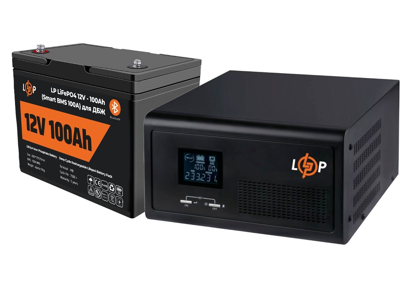 Комплект резервного живлення для котла LP (LogicPower) ДБЖ + літієва (LiFePO4) батарея (UPS 430VA + АКБ LiFePO4 1280W)