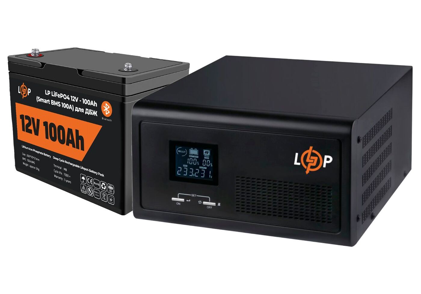 Комплект резервного живлення для котла LP (LogicPower) ДБЖ + літієва (LiFePO4) батарея (UPS 1000VA + АКБ LiFePO4 1280W)