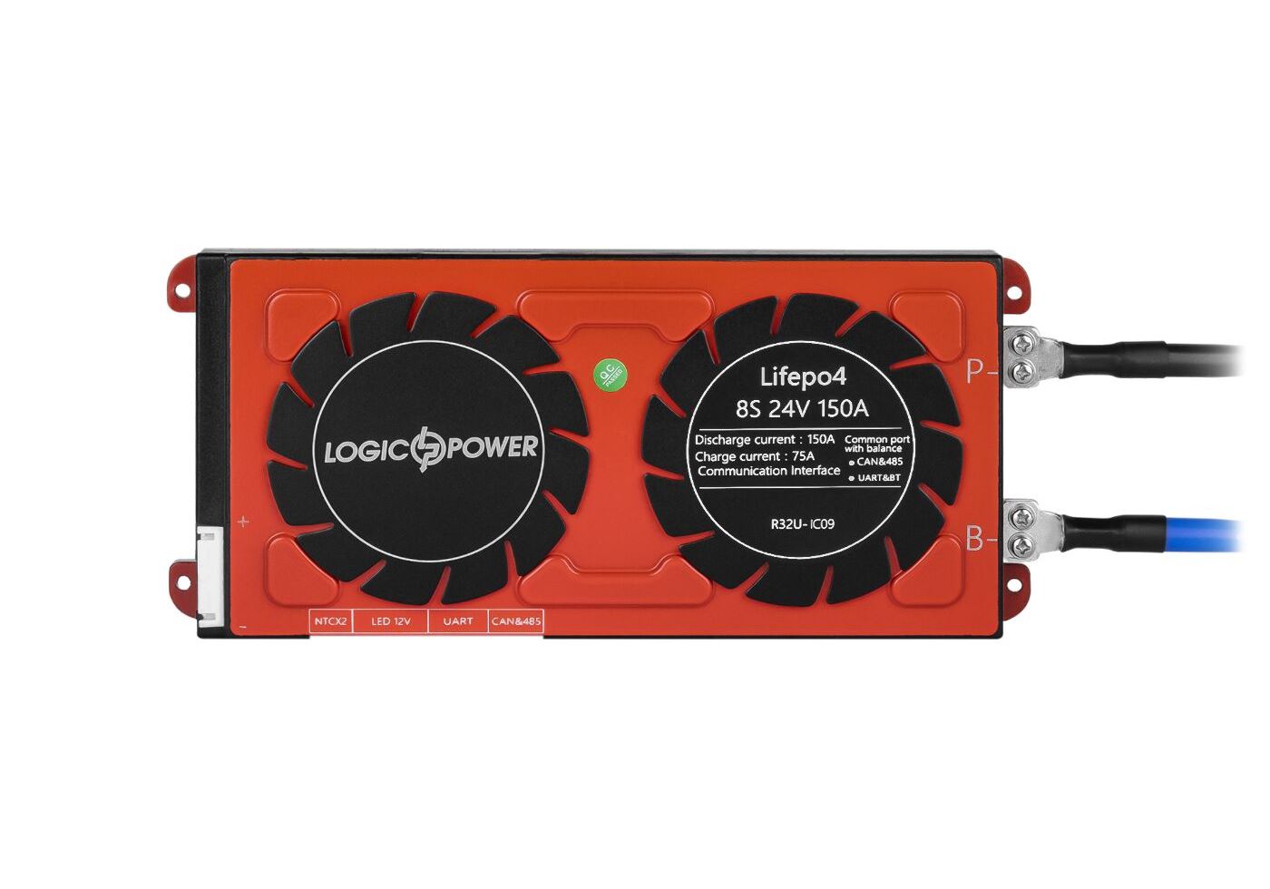 Smart BMS плата LiFePO4 24V 8S 150A (Dis 150A Ch 75A) + UART/RS485/CAN