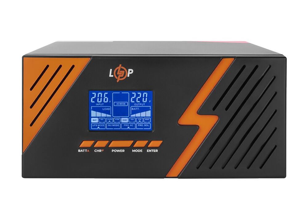 ДБЖ з правильною синусоїдою 12V LPM-PSW-1500VA (1050Вт) Black