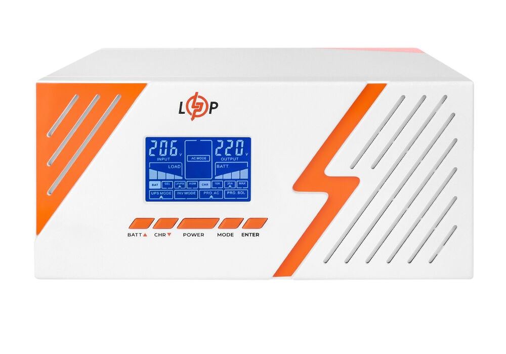 ДБЖ з правильною синусоїдою 12V LPM-PSW-1500VA (1050Вт) White