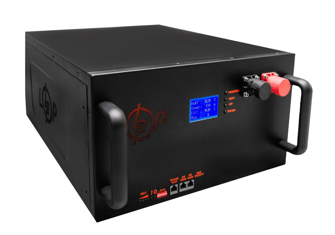 Акумулятор LP LiFePO4 51,2V - 100 Ah (5120Wh) (Smart BMS 200A/100А) з LCD метал Smart RM RS485/CAN