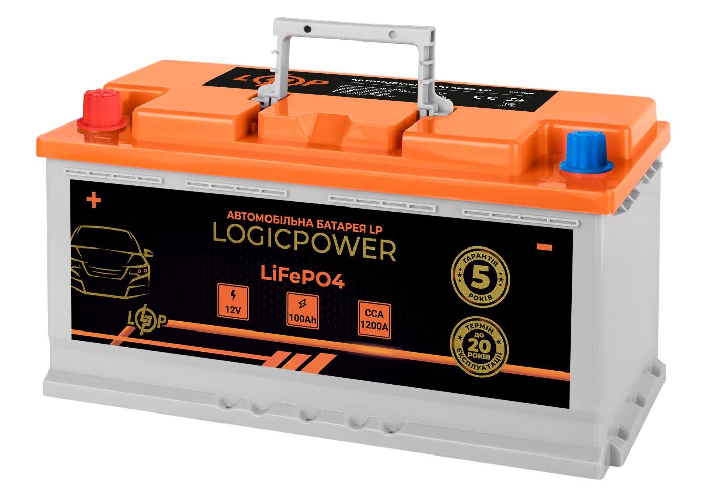 Автомобільний літієвий акумулятор LP LiFePO4 12V - 100 Ah (+ зліва) BMS 1200А