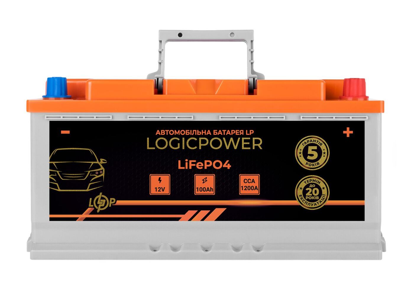 Автомобільний літієвий акумулятор LP LiFePO4 12V - 100 Ah (+ праворуч) BMS 1200А