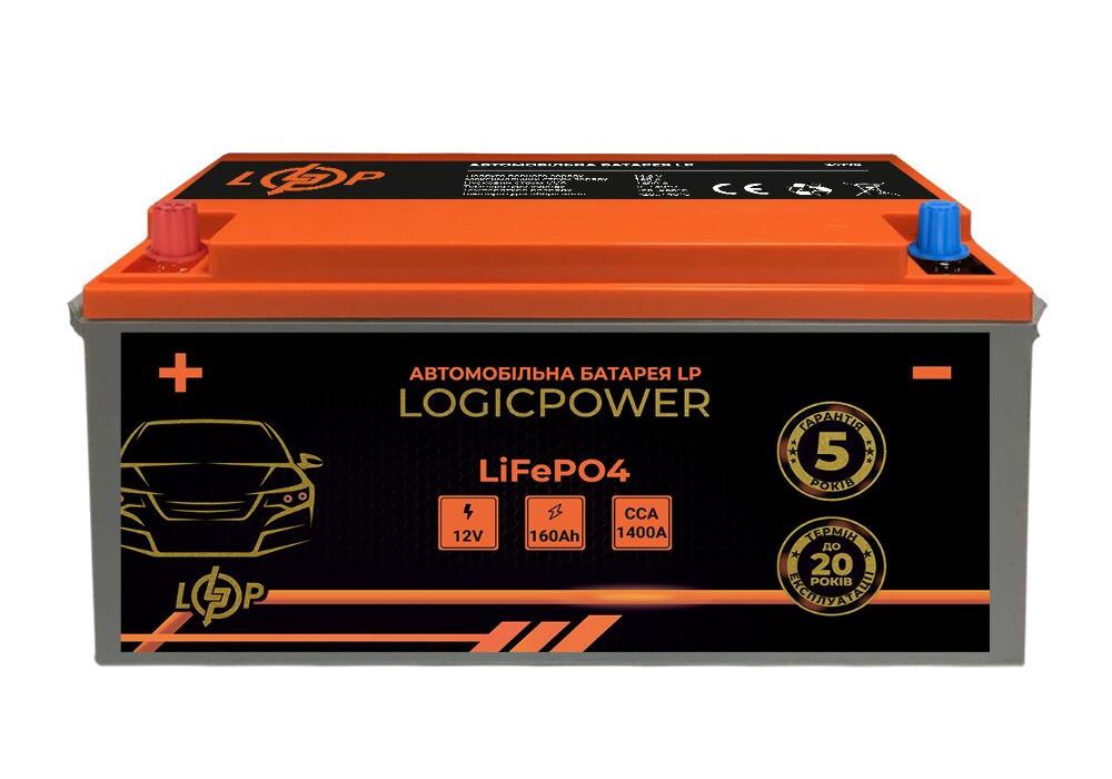 Автомобільний літієвий акумулятор LP LiFePO4 12V - 160 Ah (+ зліва) BMS 1400А
