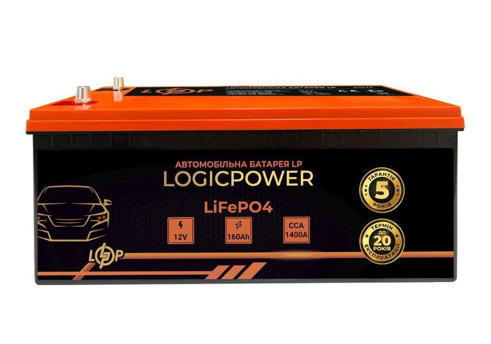 Автомобільний літієвий акумулятор LP LiFePO4 24V - 160 Ah (+ праворуч) BMS 1400А