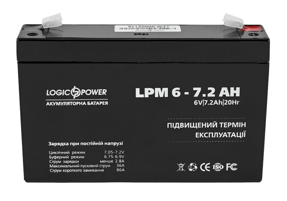 Акумулятор AGM LP 6V - 7.2 Ah Silver
