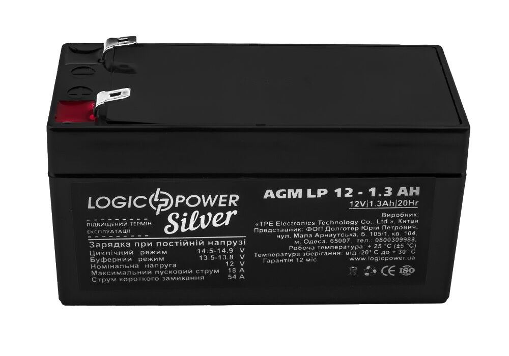 Акумулятор AGM LP 12V - 1.3 Ah Silver