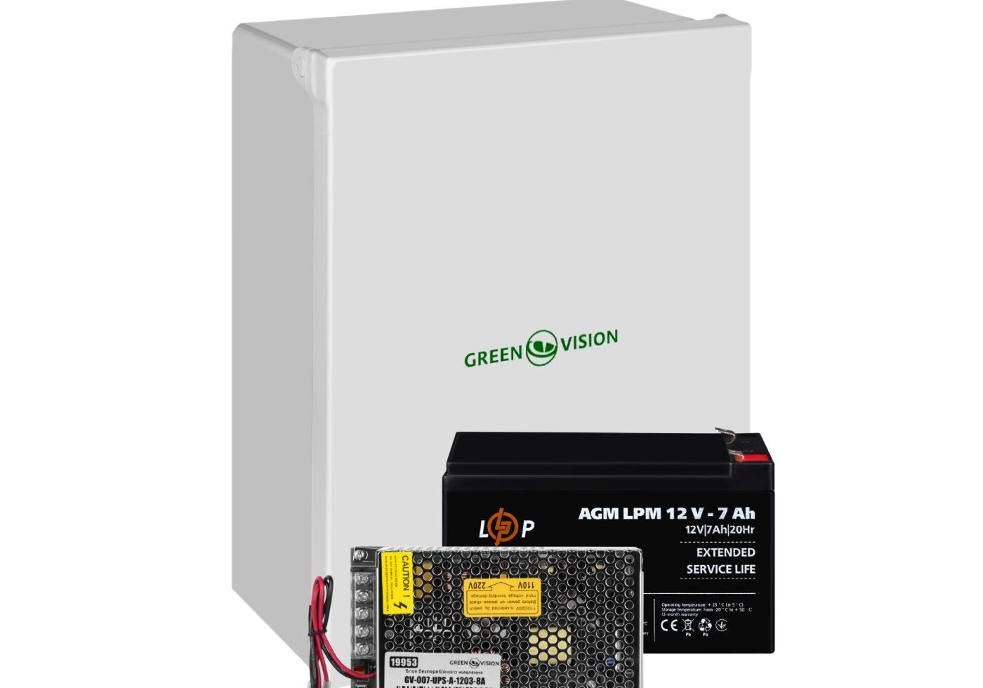 Блок безперебійного живлення у боксі з АКБ GV-007-UPS-A-1203-8A-7Ah