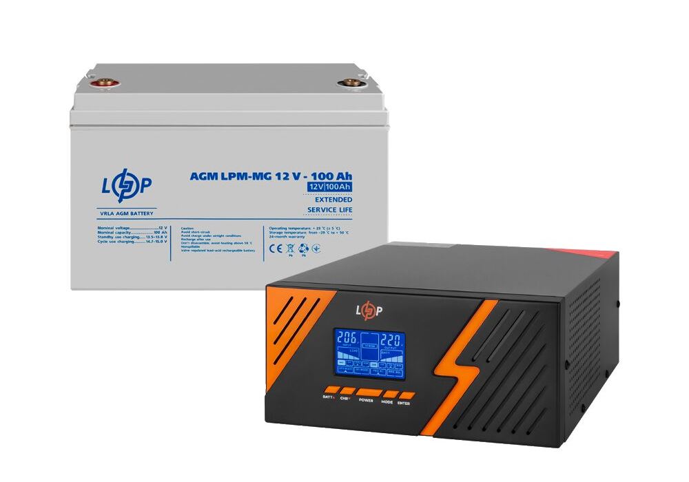Комплект резервного живлення LP (LogicPower) ДБЖ + мультигелева батарея (UPS B1500 + АКБ MG 1200Wh)