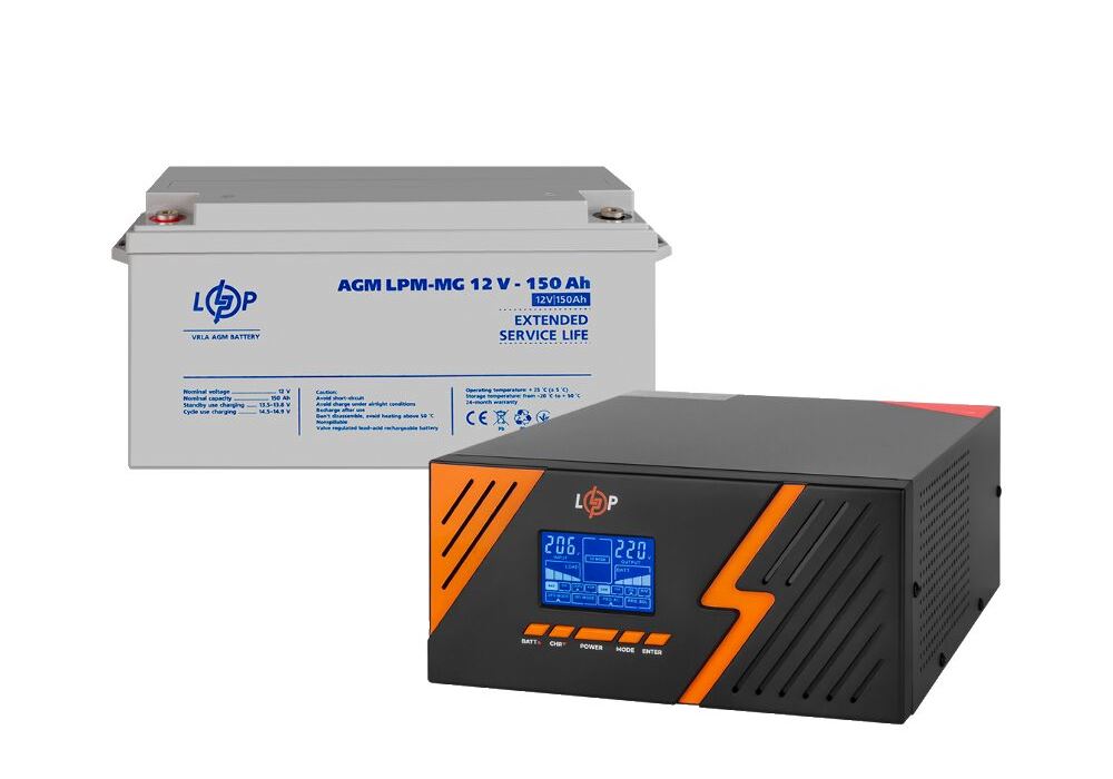 Комплект резервного живлення LP (LogicPower) ДБЖ + мультигелева батарея (UPS B1500 + АКБ MG 1800Wh)