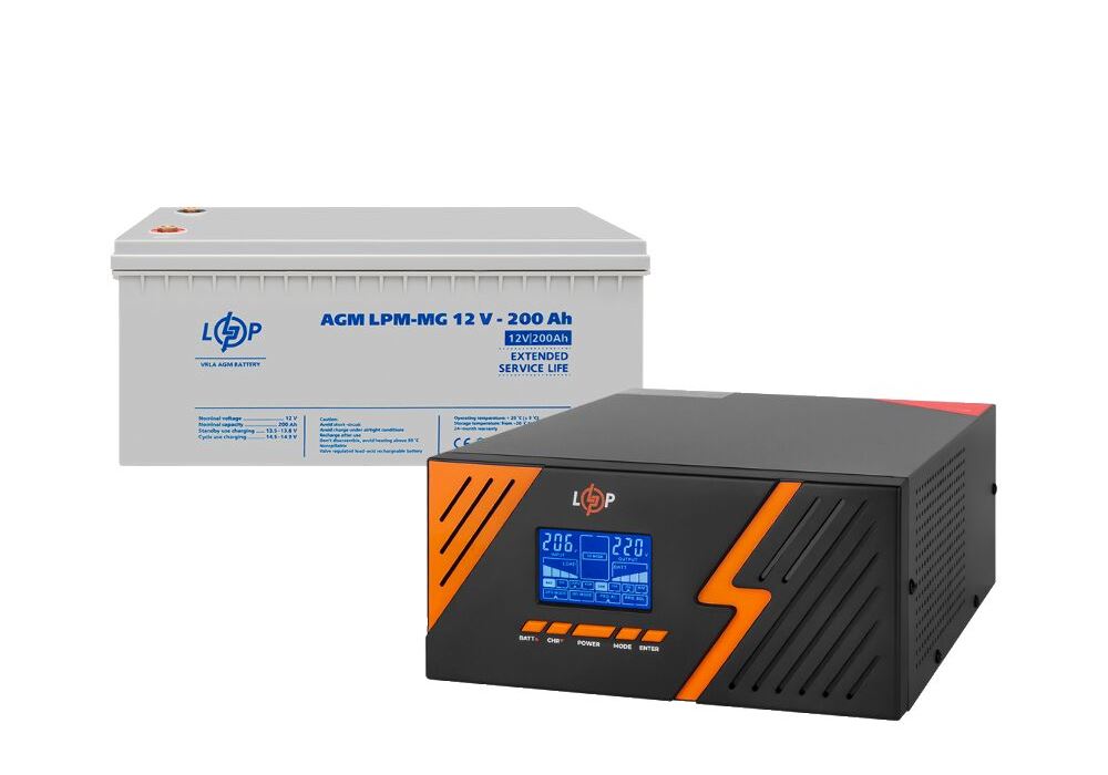 Комплект резервного живлення LP (LogicPower) ДБЖ + мультигелева батарея (UPS B1500 + АКБ MG 2400Wh)