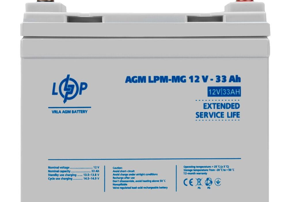 Акумулятор мультигелевий LPM-MG 12V - 33 Ah + справа