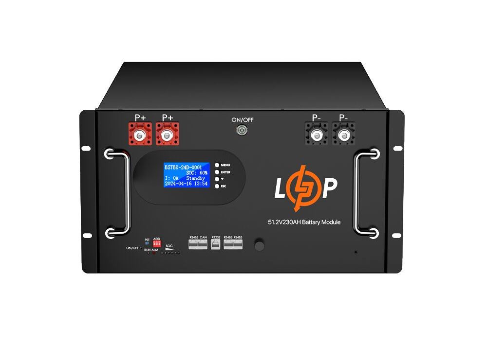 Акумулятор LP LiFePO4 51,2V - 230 Ah (11776Wh) (Smart BMS 200A) с LCD RM AB RS485/CAN