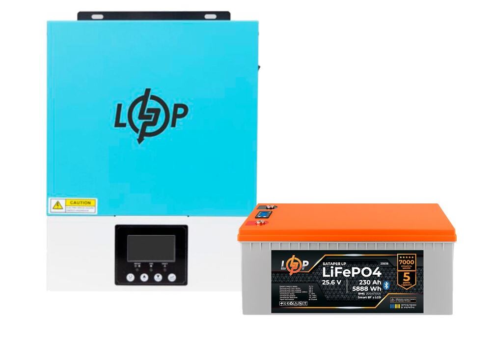 Комплект резервного живлення LogicPower W3000 + літієва (LiFePO4) батарея 5888Wh