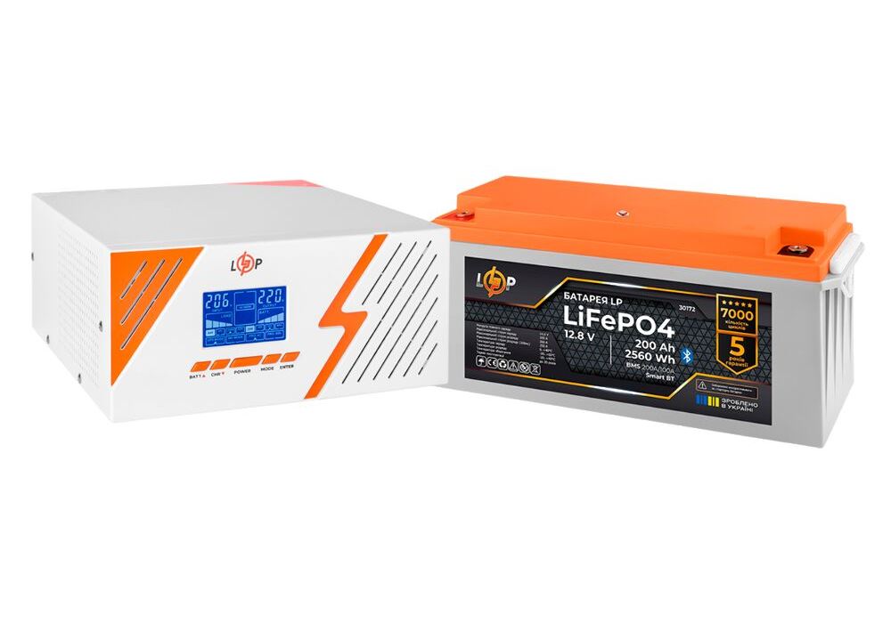 Комплект резервного живлення LogicPower B1500 White + літієва (LiFePO4) батарея 2560Wh
