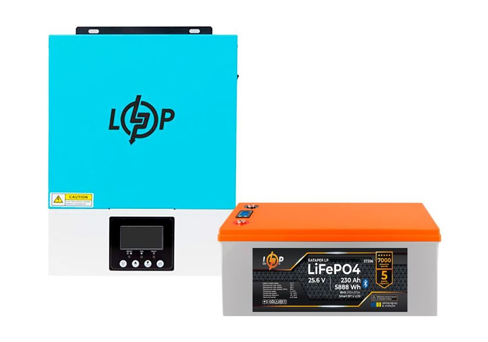 Комплект резервного живлення LP(LogicPower) ДБЖ + літієва (LiFePO4) батарея (UPS W3000 + АКБ LiFePO4 5888W)