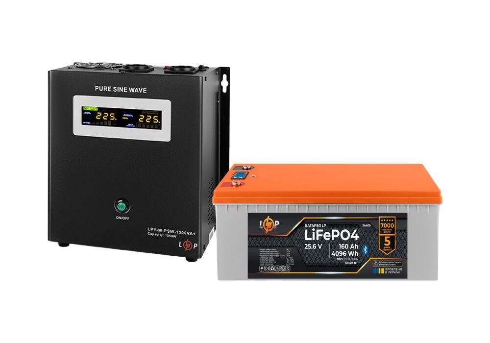 Комплект резервного живлення LP(LogicPower) ДБЖ + літієва (LiFePO4) батарея (UPS В1500 + АКБ LiFePO4 4096W)