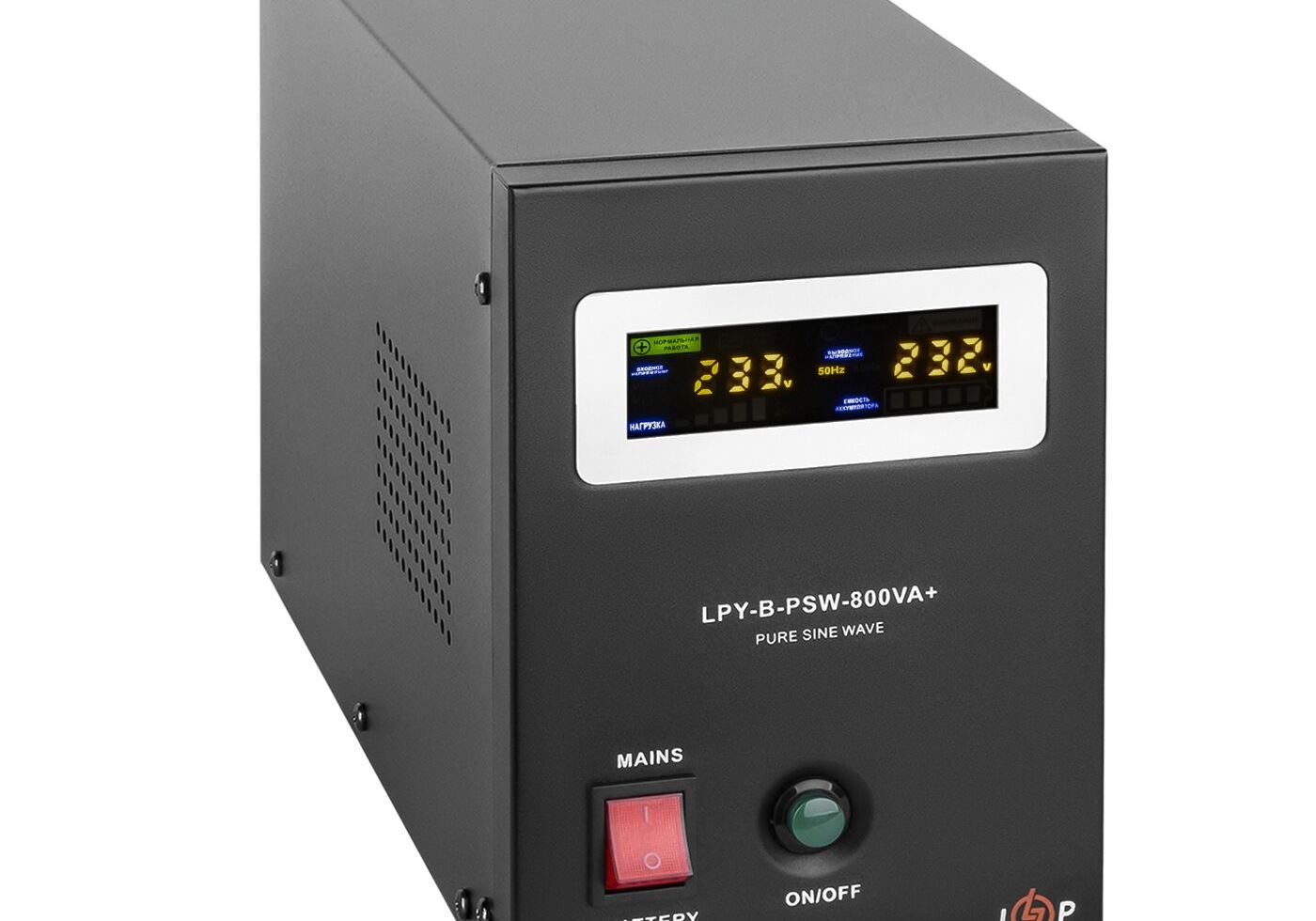 ДБЖ з правильною синусоїдою 12V LPY-B-PSW-800VA+(560Вт) 5A/15A