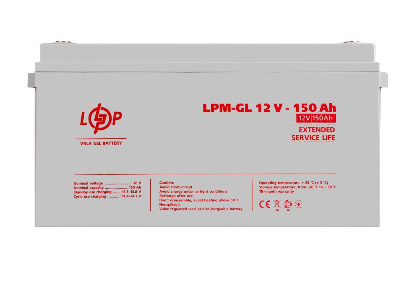 Акумулятор гелевий LPM-GL 12V - 150 Ah