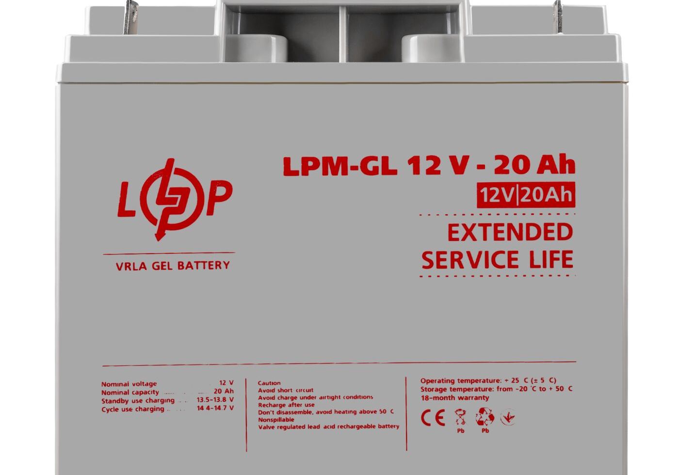 Акумулятор гелевий LPM-GL 12V - 20 Ah