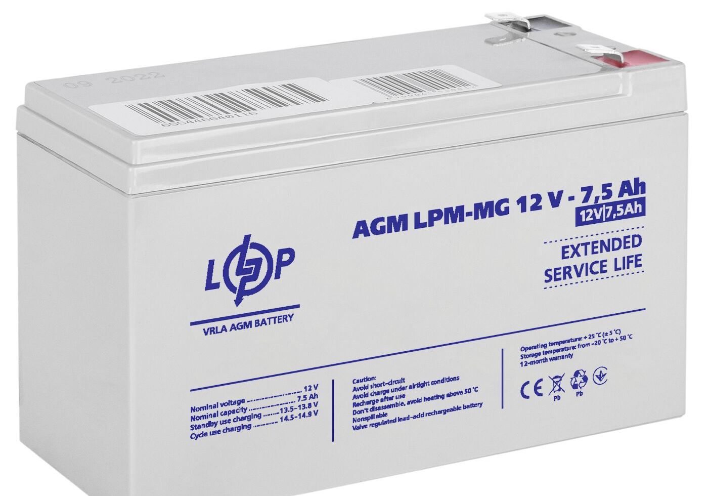 Акумулятор мультигелевий LPM-MG 12V - 7.5 Ah