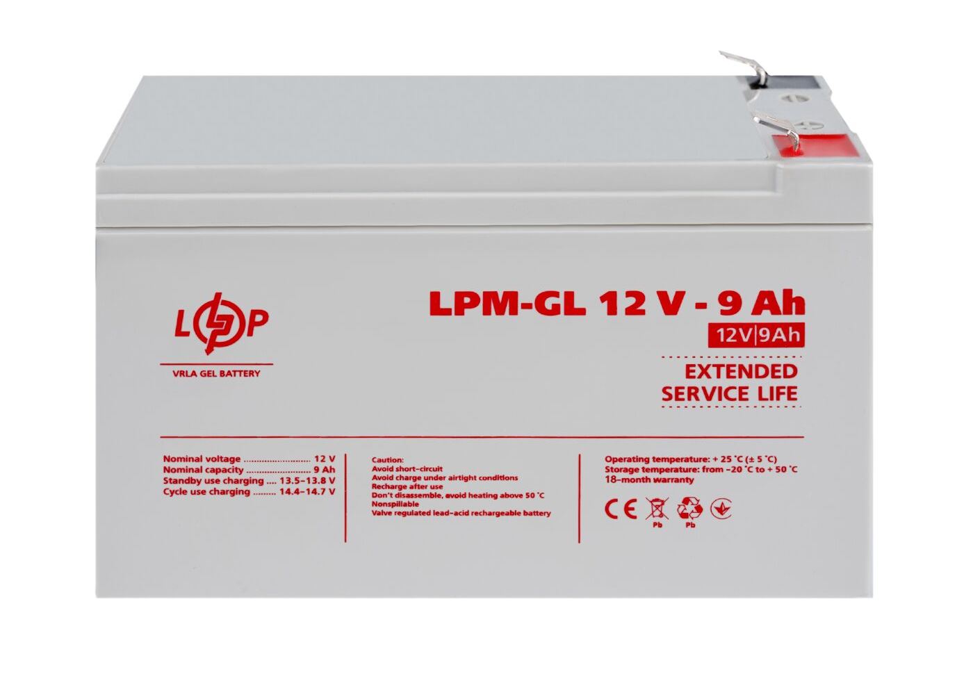 Акумулятор гелевий LPM-GL 12V - 9 Ah